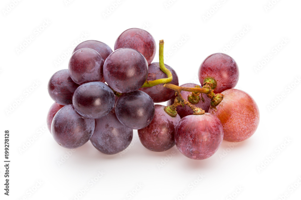 Ripe red grape isolated on white. Ripe red grape isolated on white.
