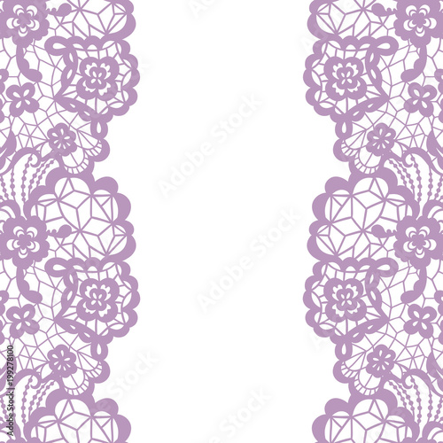 Seamless lace border. Invitation card.