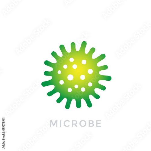microbe, bacterium icon, vector logo isolated on white