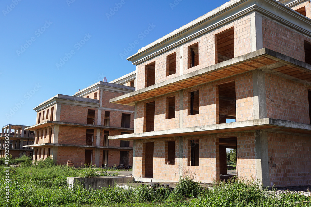 Building Site With House Under Construction Building Site With House Under Construction