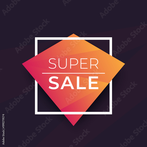 Super sale vector modern banner