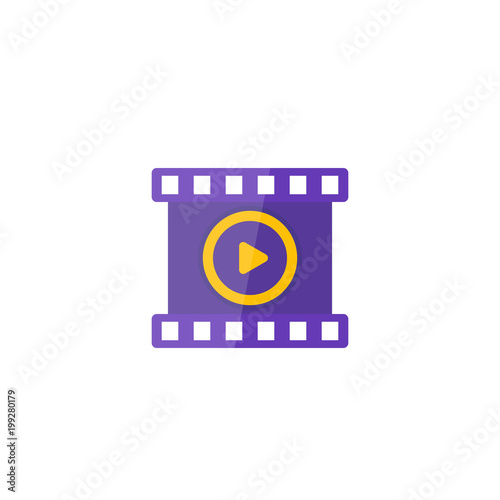 video vector icon, play symbol and film strip