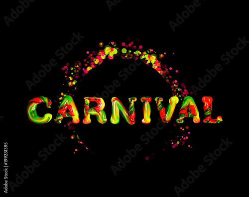Colorful 3d text carnival