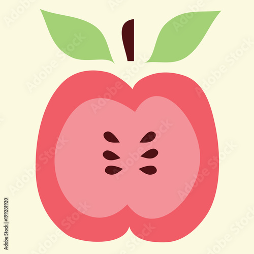 Apple, vector illustration in pastel colors	