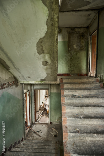 The view of old abandoned soviet city Skrunda. Latvia.