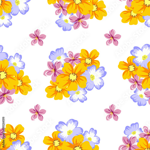 abstract background of flowers. Seamless pattern for design cards, greeting, invitation for a birthday, wedding, party, holiday, celebration. For the decoration. Vector illustration