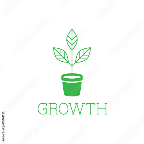 Plant growth vector logo