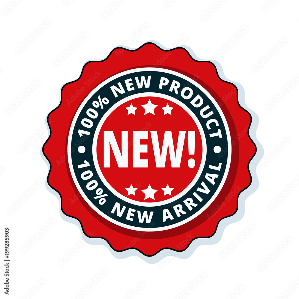 New Product label illustration New Product label illustration