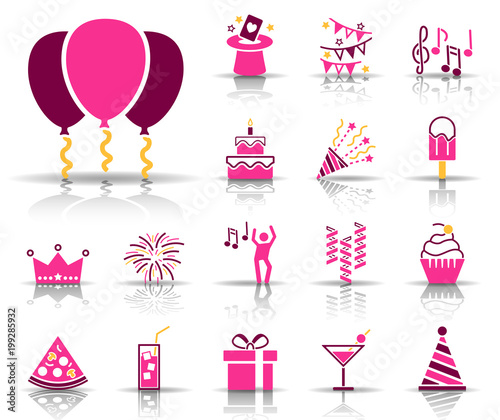 Geburtstag Iconset - Pink (Schatten)