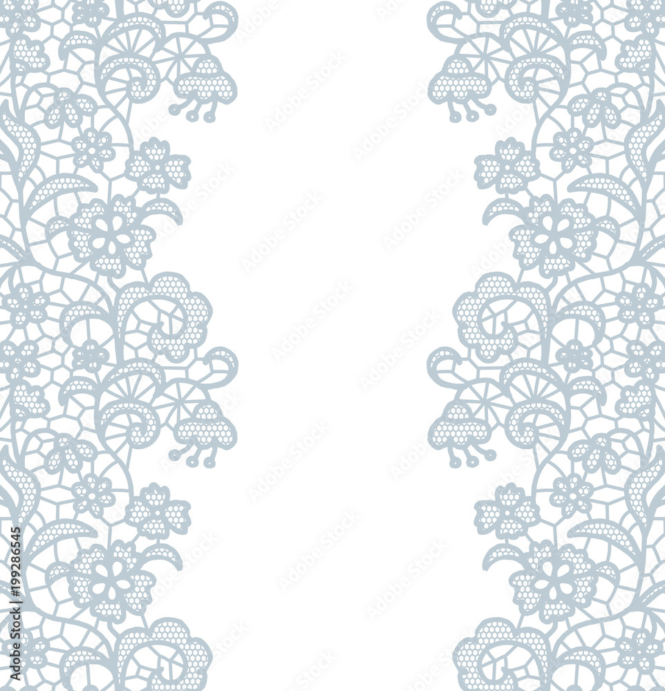 Seamless lace border. Invitation card.