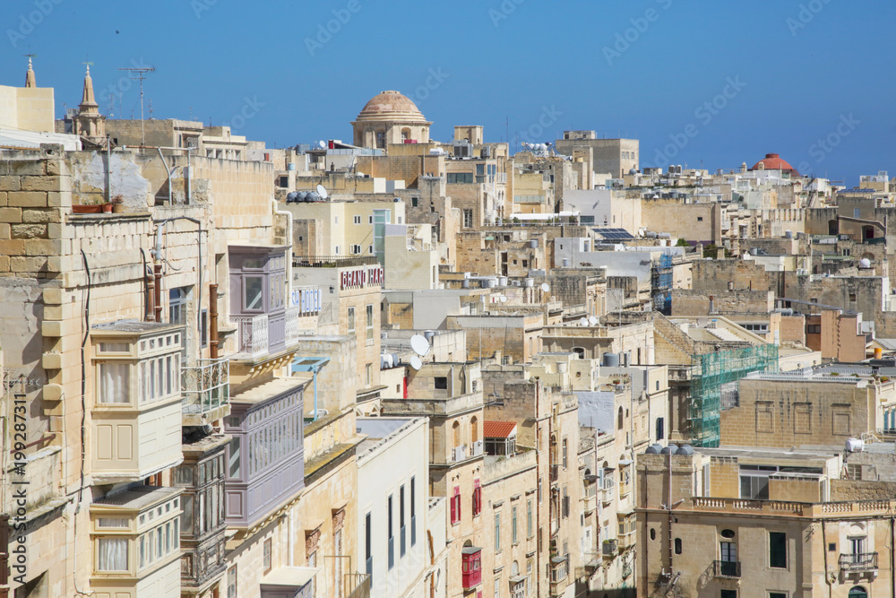 Malta - Valletta landscape during bright sunny day
