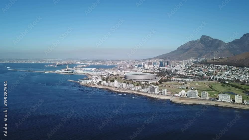Cape Town and Table Mountain from aerial view Cape Town and Table Mountain from aerial view