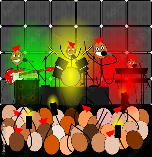 Strichmännchen geben ein Konzert