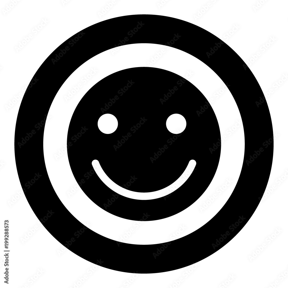 Fototapeta premium Smile icon black color in circle