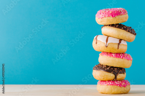 Stack of sweet donuts photo