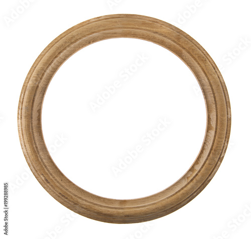 Canvas-taulu round wooden frame isolated on white background