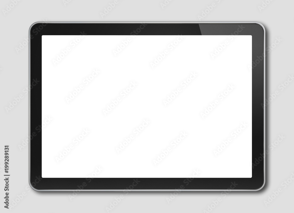 Digital tablet pc, smartphone template isolated on grey - obrazy, fototapety, plakaty 