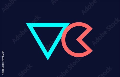blue orange pastel alphabet letter logo combination design