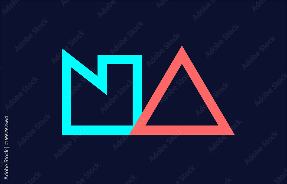 blue orange pastel alphabet letter logo combination design