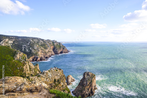 Cabo da Roca  Portugal. View of the Atlantic from the cliff