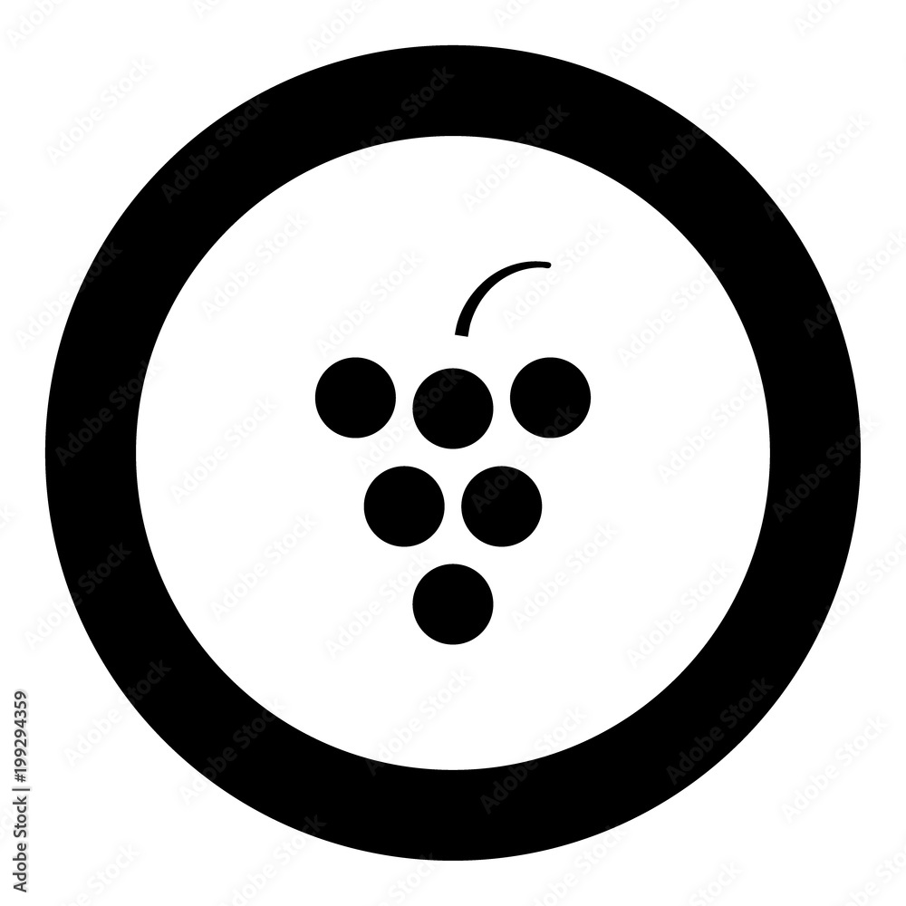 Grape icon black color in circle Grape icon black color in circle