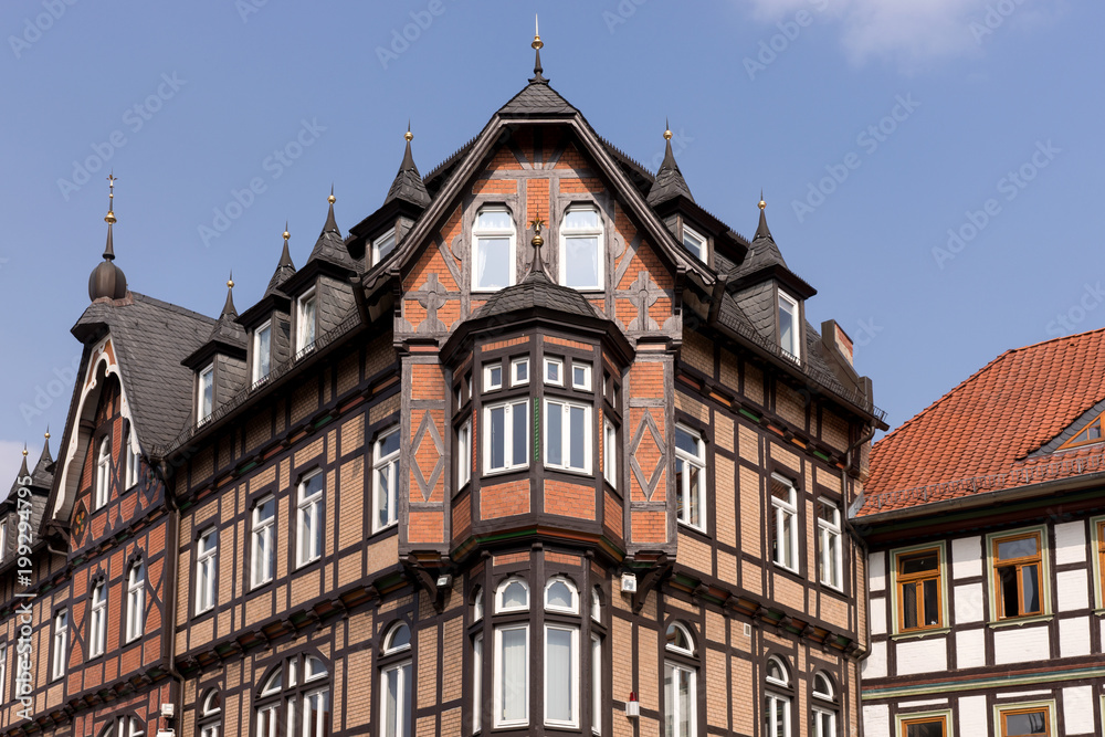 Medieval half-timbered house in the center of the city Wernigerode, Germany