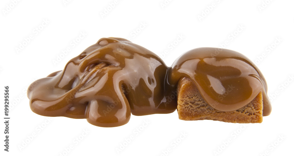 caramel isolated on white background caramel isolated on white background