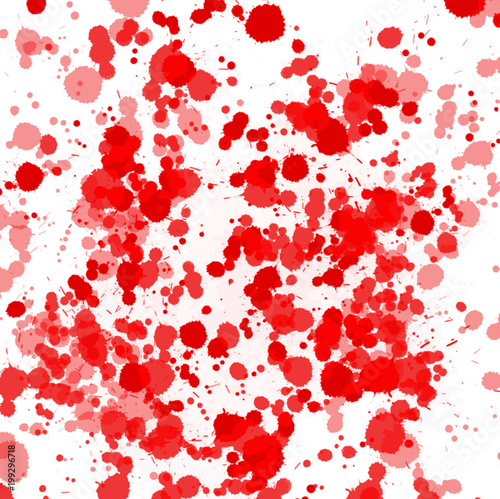 Fototapeta Naklejka Na Ścianę i Meble -  red watercolor ink spot splatter pattern on white background, vector illustration