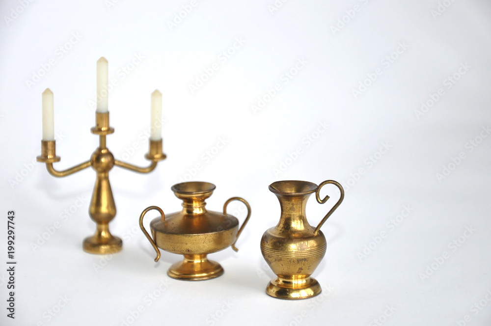 copper mini jug and mini candlestick copper mini jug and mini candlestick