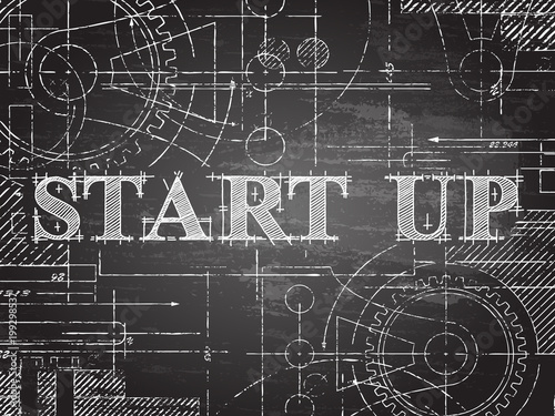 Start Up Blackboard Tech Drawing