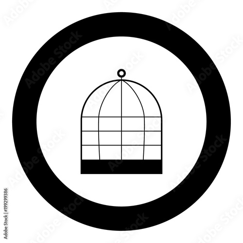 Iron cage icon black color in circle