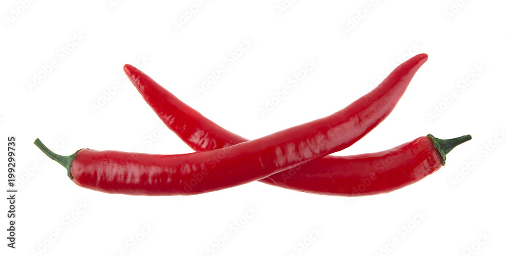 red hot chili pepper isolated on white background red hot chili pepper isolated on white background