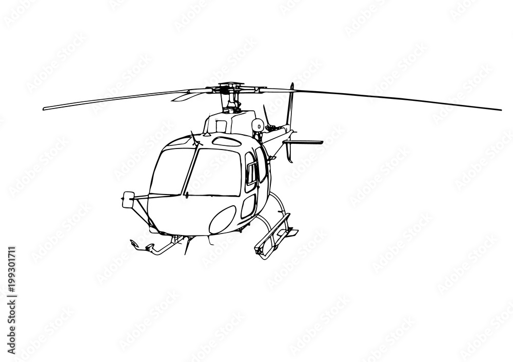 vector helicopter sketch