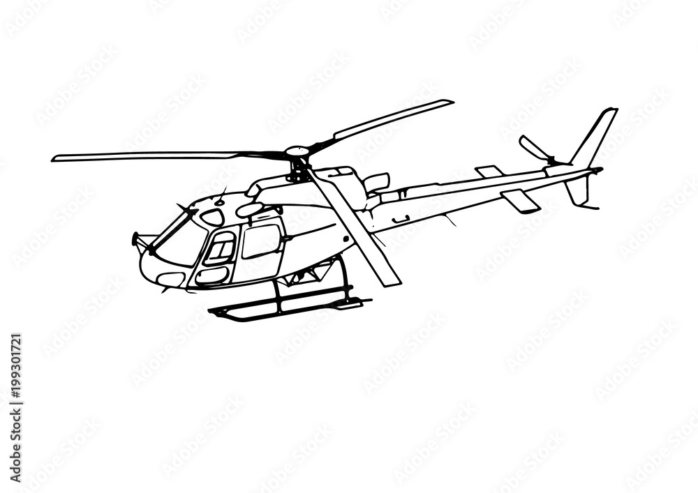 vector helicopter sketch