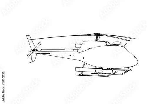 vector helicopter sketch