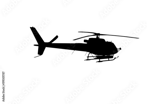 silhouette helicopter vector