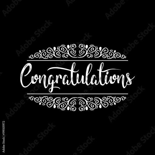 Congratulations card. Hand lettering calligraphy.