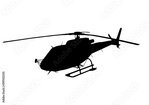 silhouette helicopter vector