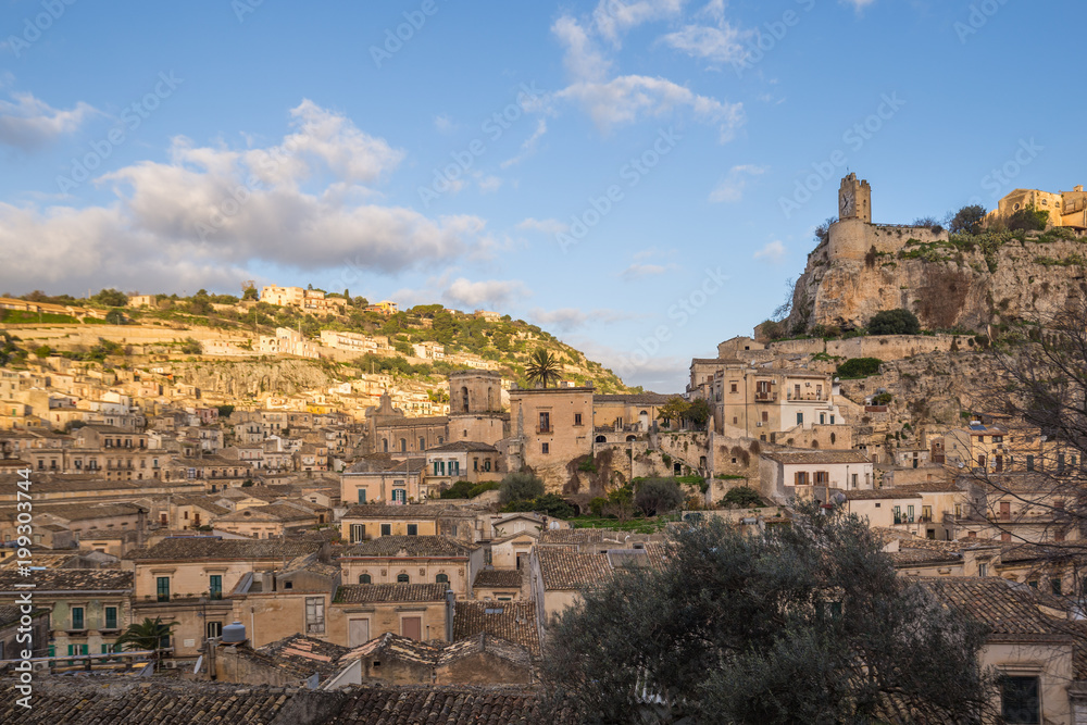 View of the picturesque Sicilian town of Modica