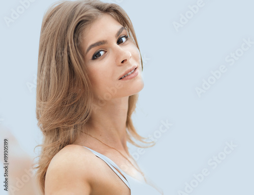 closeup portrait of a cute young woman