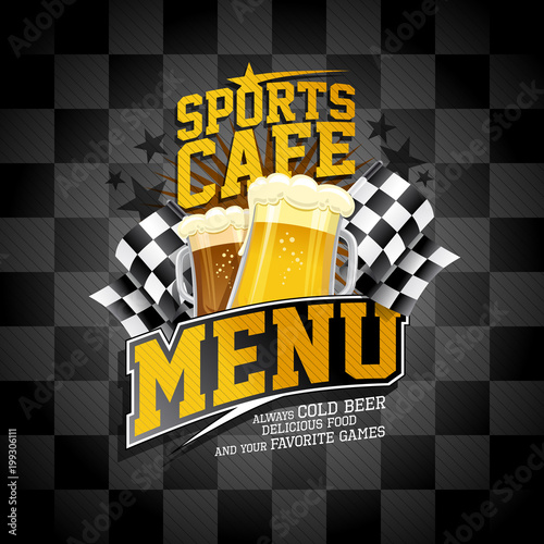 Sports cafe menu card design