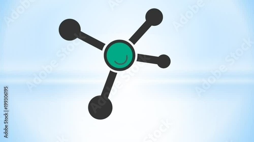 The green symbol of connection is gradually revealing on the abstract background