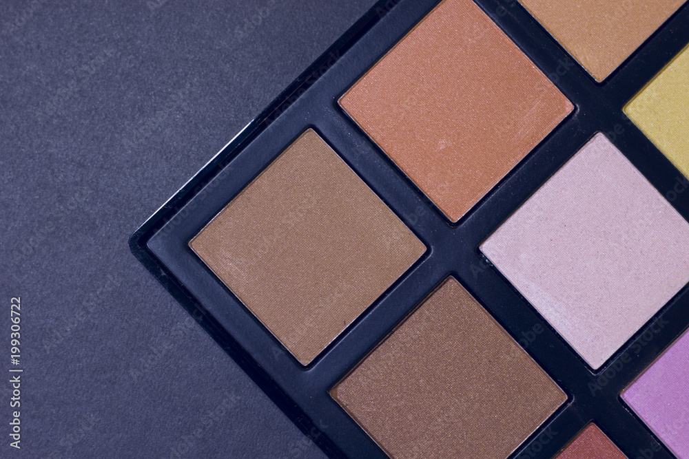 Fototapeta premium Professional make up palette on black background