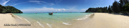 Thailand Bright blue water and white sand panorama © Iuliia