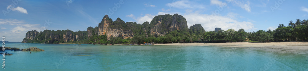 Thailand Krabi province West Railay beach panorama