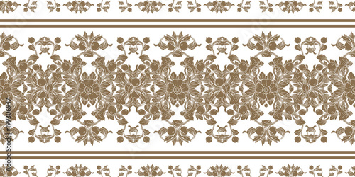 Gold vintage baroque ornament retro pattern antique style acanthus. Decorative design element filigree vector.