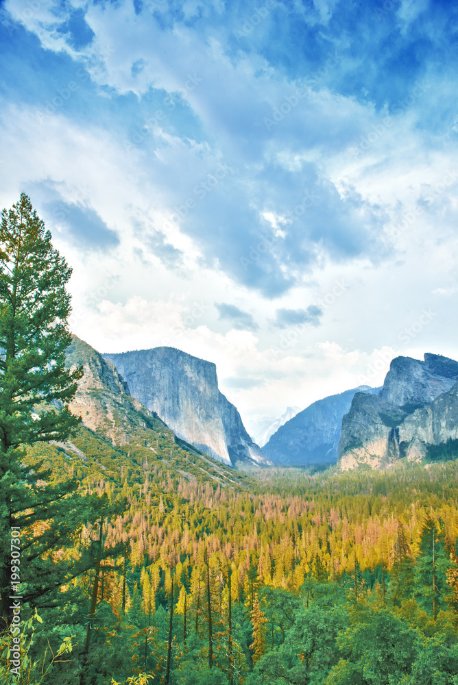 The tunnel view with El capitan in Yosemite