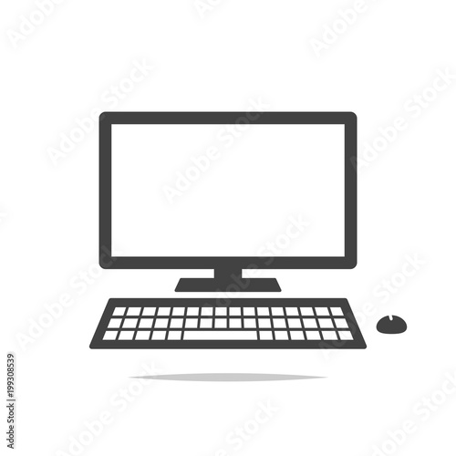 Desktop computer icon vector isolated photo