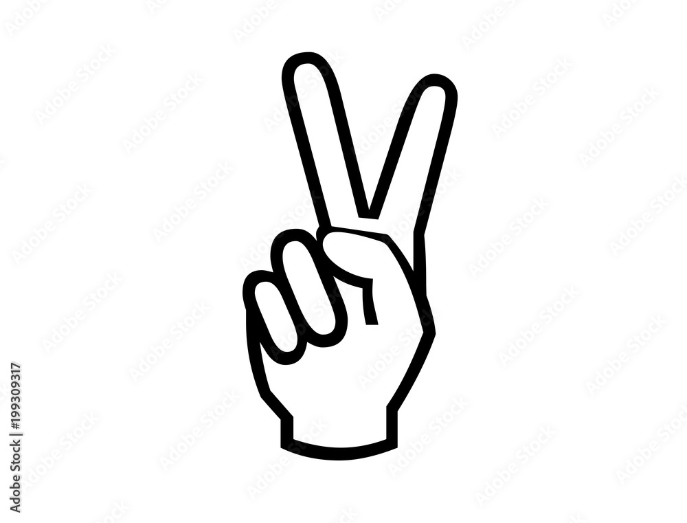 hand icon victory.Two fingers (approval, welcome, consent).