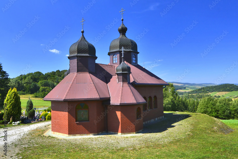 Ancient greek catholic church in Kulaszne village near Komancza, Bieszczady, Poland